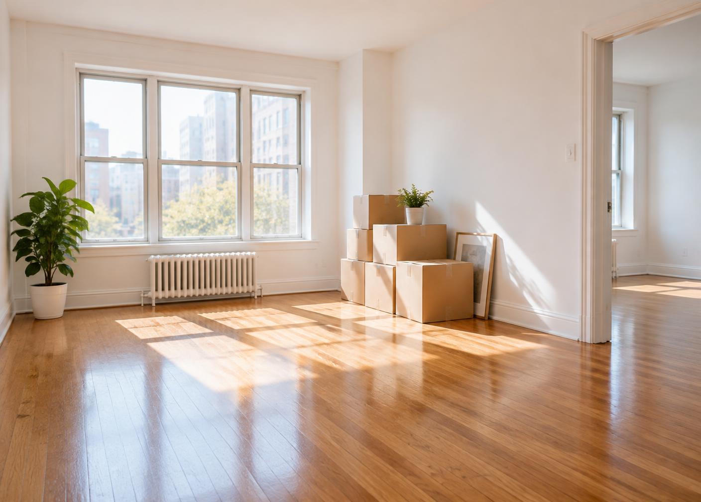 Freshly cleaned empty apartment ready for a move-in in Towson, Maryland