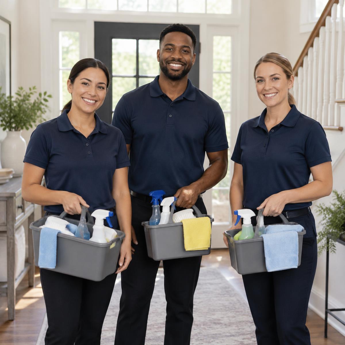 Royal Spark Cleaning team preparing for a residential cleaning in Maryland